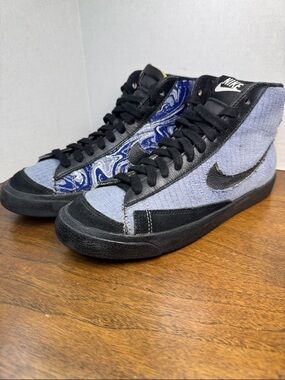 Nike By You ID Blazer Mid 77 High-top Sneakers 2-sided Midnight Navy Marble 6.5